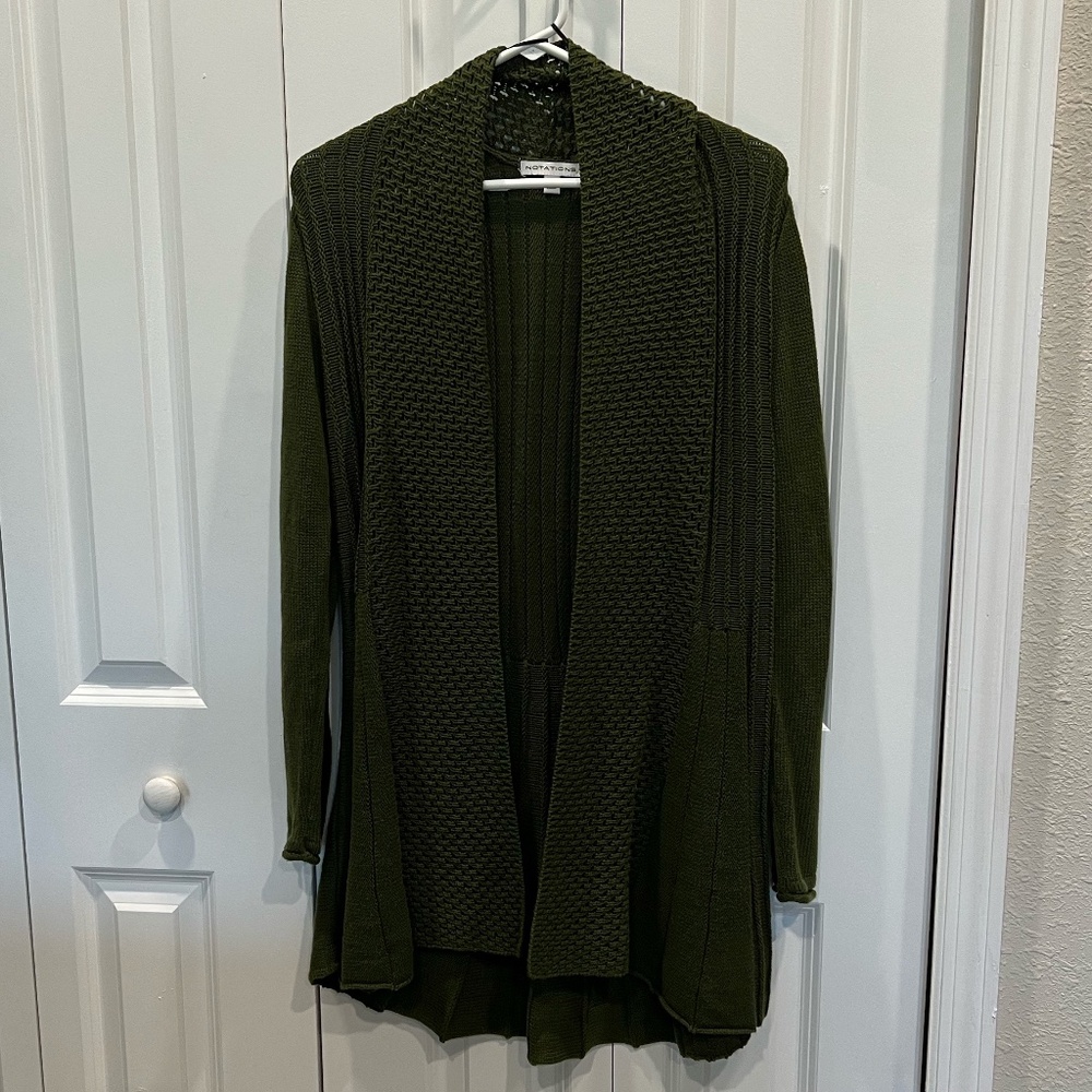 Olive Green Duster Sweater